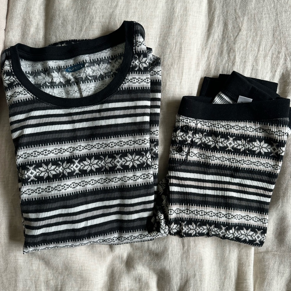 Old Navy Fair Isle Waffle Knit Pajama Set Women’s Small